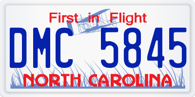 NC license plate DMC5845