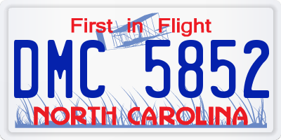 NC license plate DMC5852