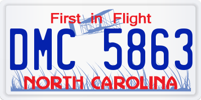 NC license plate DMC5863