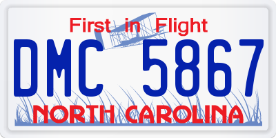 NC license plate DMC5867