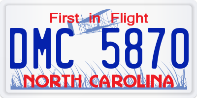 NC license plate DMC5870