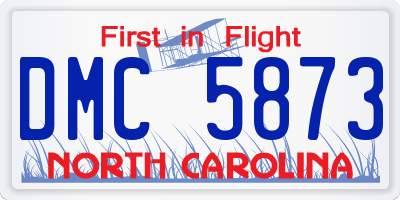 NC license plate DMC5873