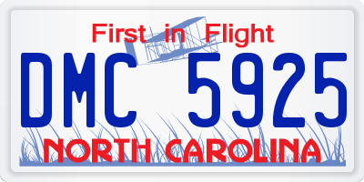 NC license plate DMC5925