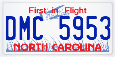 NC license plate DMC5953