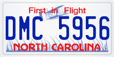 NC license plate DMC5956