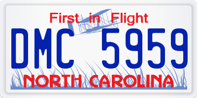 NC license plate DMC5959