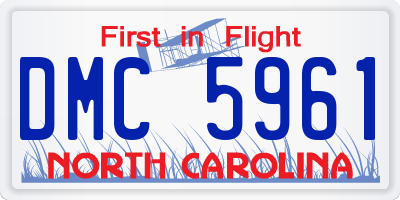 NC license plate DMC5961