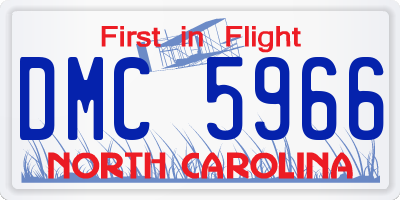 NC license plate DMC5966