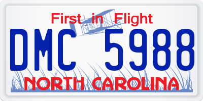 NC license plate DMC5988