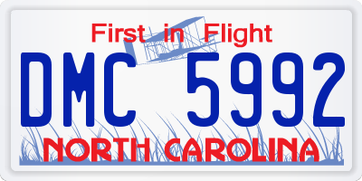 NC license plate DMC5992
