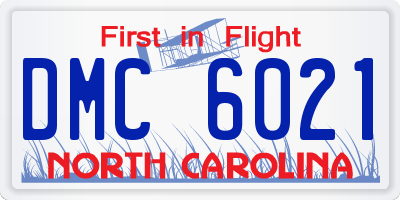NC license plate DMC6021
