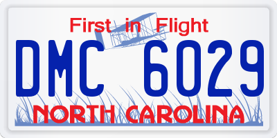 NC license plate DMC6029
