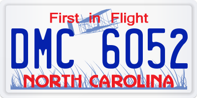 NC license plate DMC6052