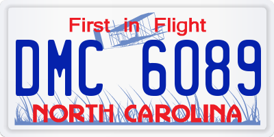 NC license plate DMC6089