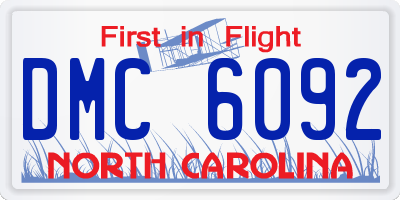 NC license plate DMC6092