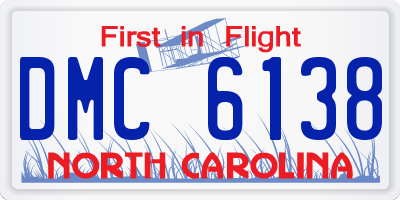 NC license plate DMC6138