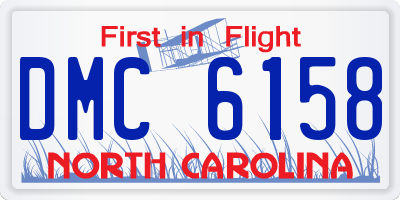 NC license plate DMC6158