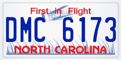 NC license plate DMC6173
