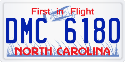 NC license plate DMC6180