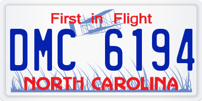 NC license plate DMC6194