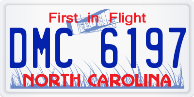 NC license plate DMC6197