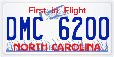 NC license plate DMC6200
