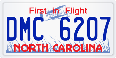 NC license plate DMC6207