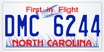 NC license plate DMC6244