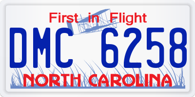 NC license plate DMC6258