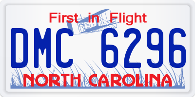 NC license plate DMC6296