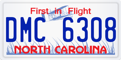 NC license plate DMC6308