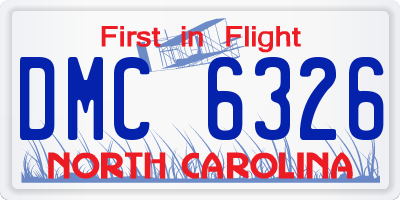 NC license plate DMC6326