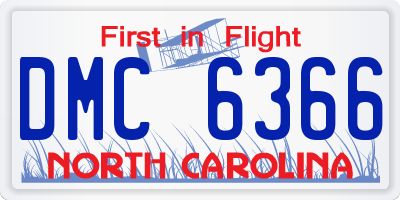 NC license plate DMC6366