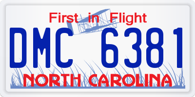 NC license plate DMC6381