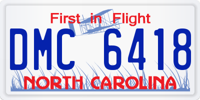 NC license plate DMC6418