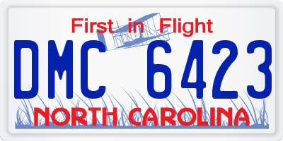 NC license plate DMC6423