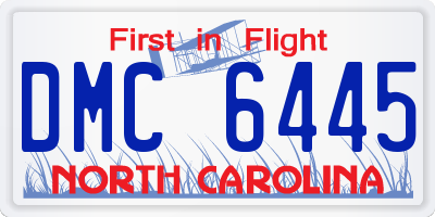 NC license plate DMC6445
