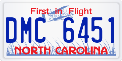 NC license plate DMC6451