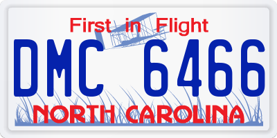 NC license plate DMC6466