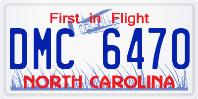 NC license plate DMC6470