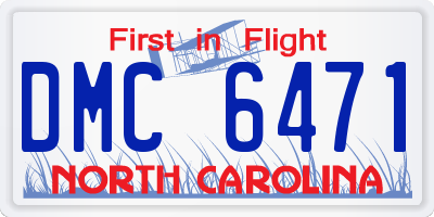 NC license plate DMC6471