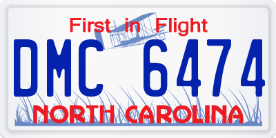 NC license plate DMC6474