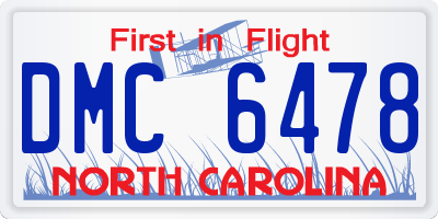 NC license plate DMC6478