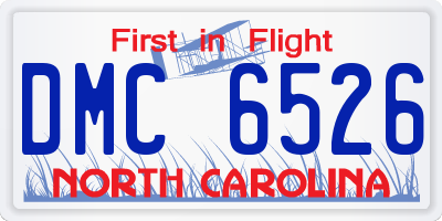 NC license plate DMC6526