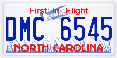 NC license plate DMC6545