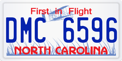 NC license plate DMC6596