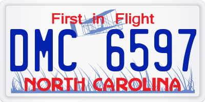 NC license plate DMC6597