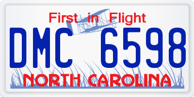 NC license plate DMC6598