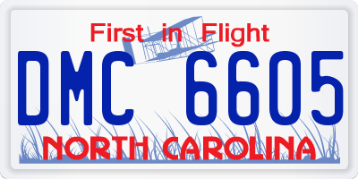 NC license plate DMC6605