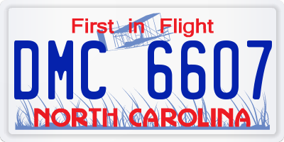 NC license plate DMC6607